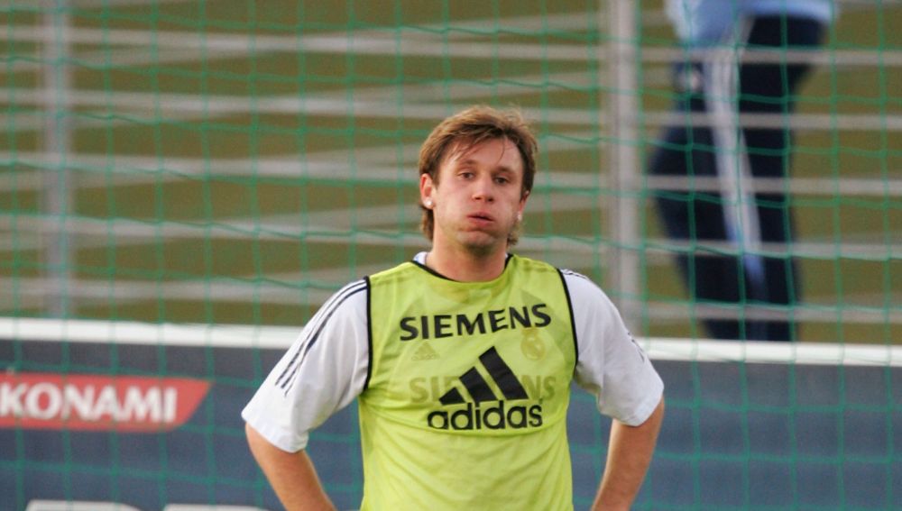 Cassano, durante un entrenamiento con el Real Madrid