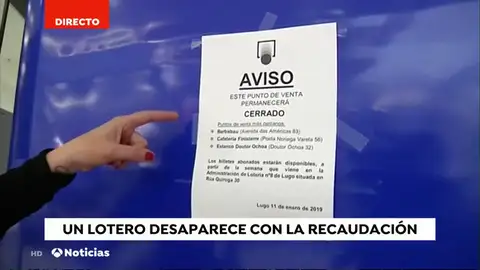Un lotero de Lugo desaparece con más de 90 mil euros Un lotero de Lugo desaparece con más de 90 mil euros