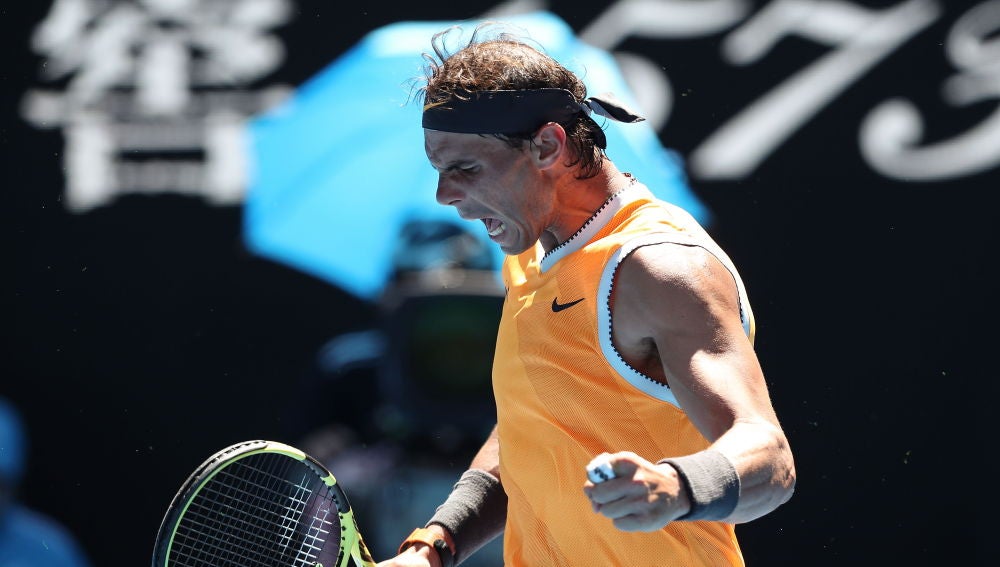 Nadal celebra un punto ante Duckworth