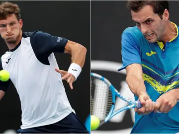 Pablo Carreño y Albert Ramos, en sus respectivos estrenos en el Open de Australia Pablo Carreño y Albert Ramos, en sus respectivos estrenos en el Open de Australia