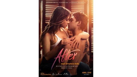 Tessa y Hardin en el poster oficial de After
