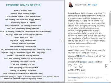 EL LISTADO DE CANCIONES FAVORITAS DE OBAMA EL LISTADO DE CANCIONES FAVORITAS DE OBAMA