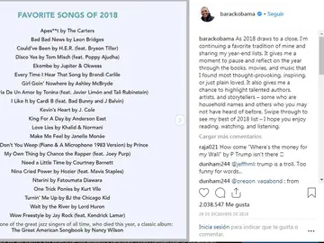 EL LISTADO DE CANCIONES FAVORITAS DE OBAMA EL LISTADO DE CANCIONES FAVORITAS DE OBAMA