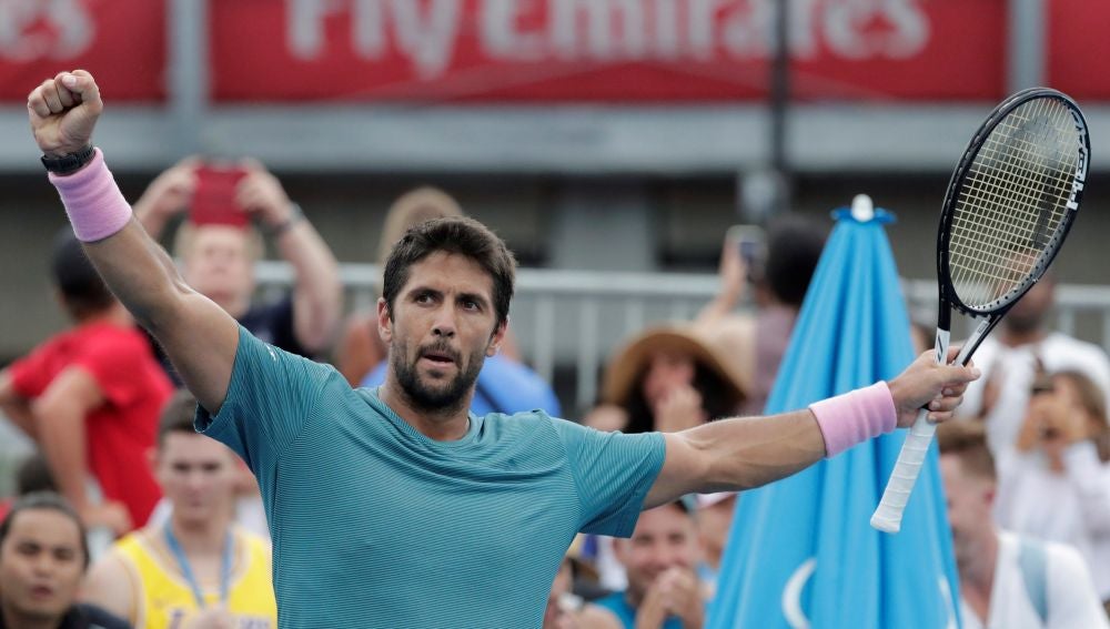 Fernando Verdasco celebra su victoria ante el moldavo Radu albot