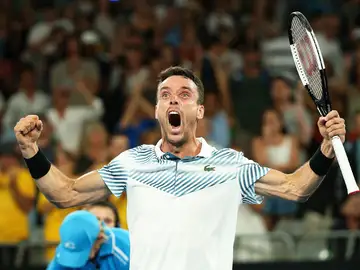 Roberto Bautista, tras ganar un partido Roberto Bautista, tras ganar un partido