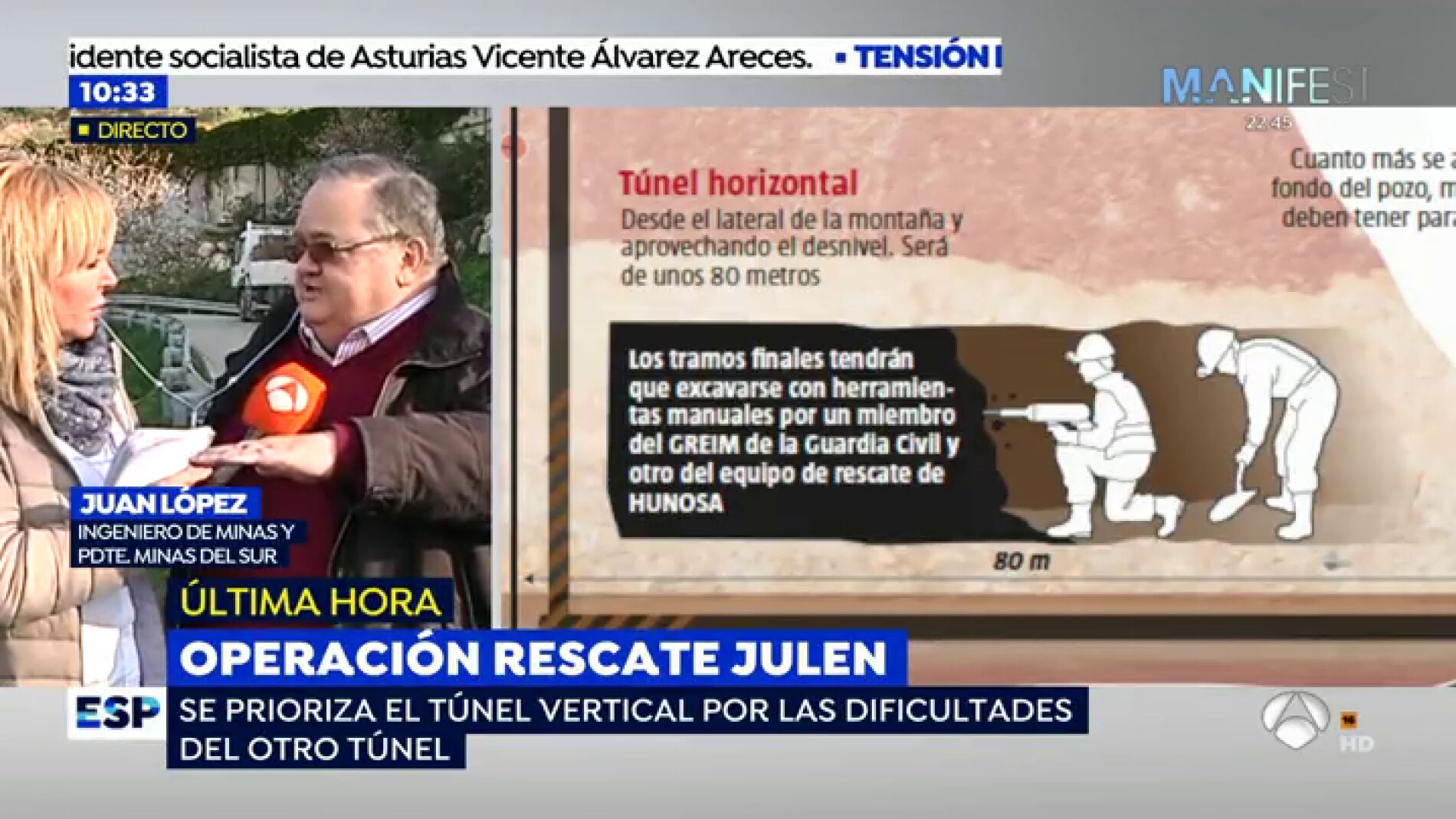 Un ingeniero que trabaja en el rescate de Julen: "El despliegue de medios es impresionante en una orograf&iacute;a complicad&iacute;sima"