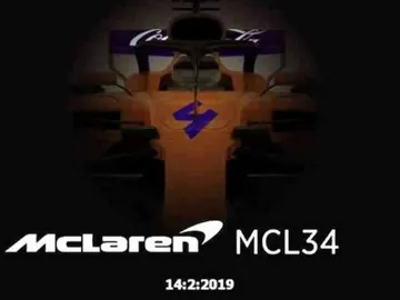 La imagen filtrada por error por McLaren del MCL34 La imagen filtrada por error por McLaren del MCL34