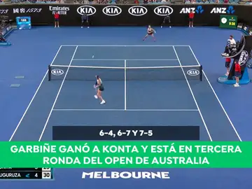 Garbiñe Muguruza sufre para ganar a Konta y ya está en tercera ronda del Open de Australia Garbiñe Muguruza sufre para ganar a Konta y ya está en tercera ronda del Open de Australia