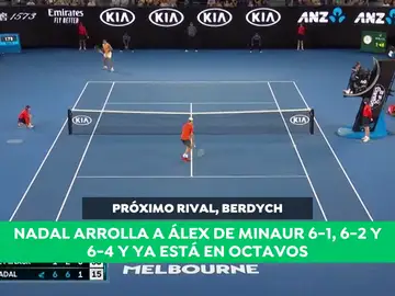 Rafa Nadal arrolla a Álex de Miñaur para meterse en los octavos de final del Open de Australia Rafa Nadal arrolla a Álex de Miñaur para meterse en los octavos de final del Open de Australia