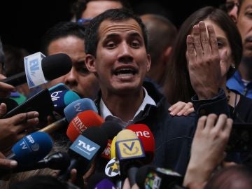  El presidente de la Asamblea Nacional de Venezuela y autoproclamado presidente, Juan Guaidó,