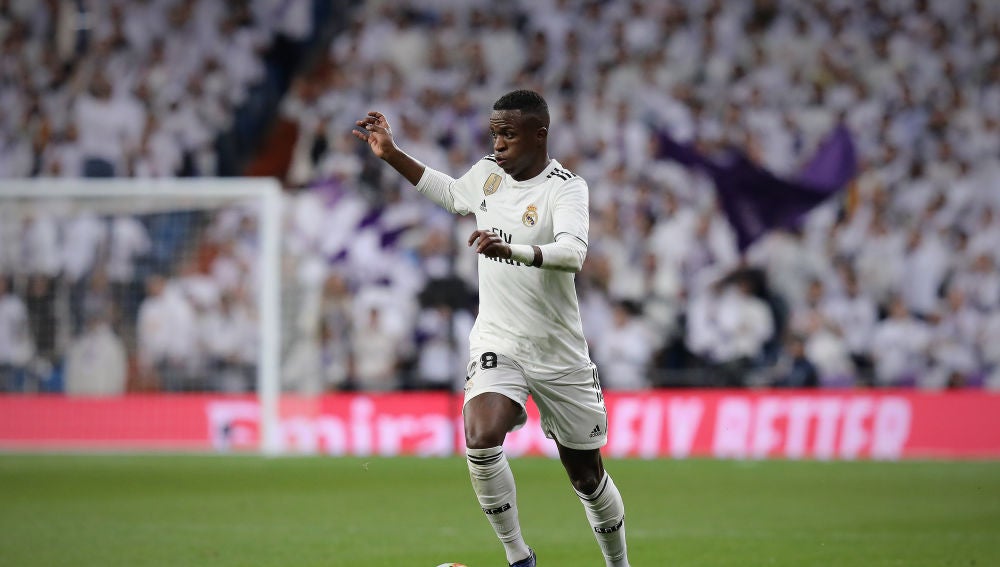 Vinícius Jr en un partido con el Real Madrid