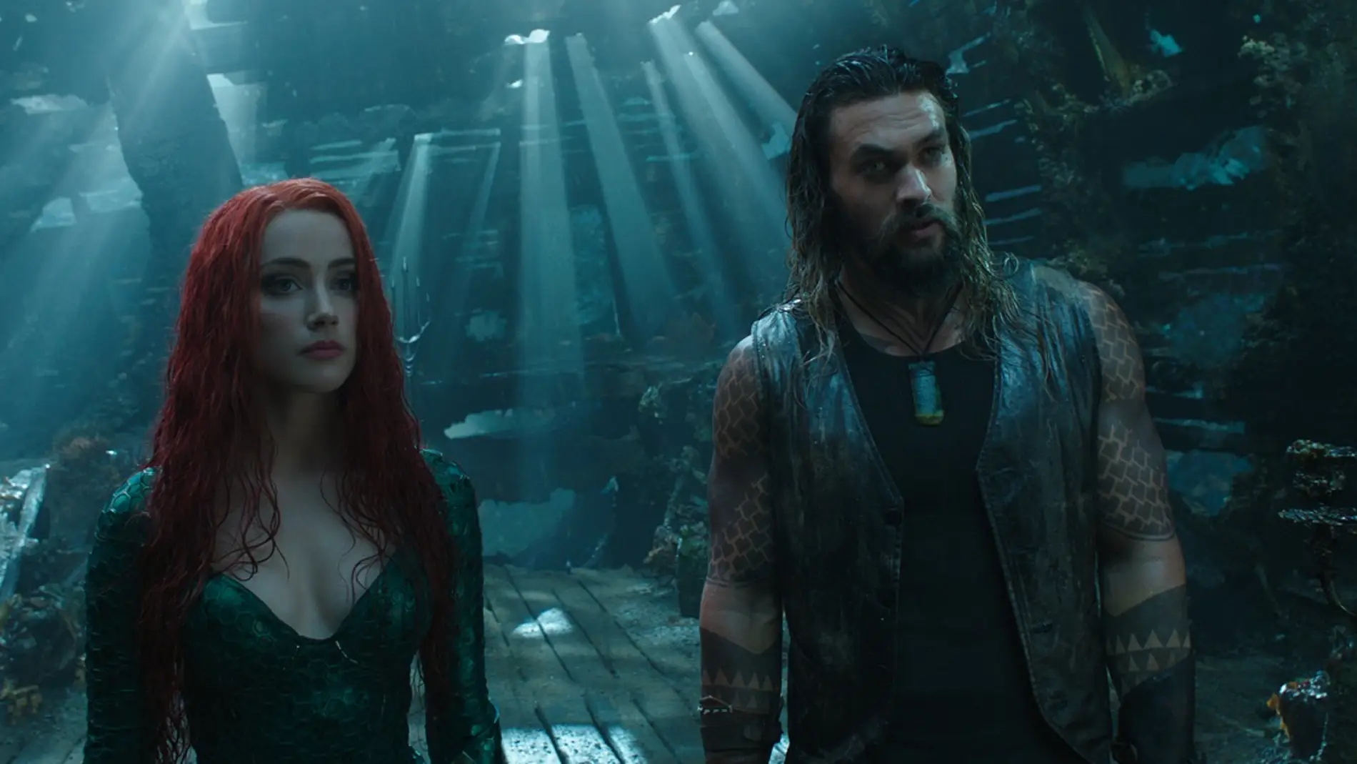 Amber Heard y Jason Momoa en 'Aquaman'