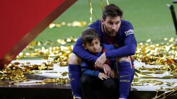 Messi, junto a su hijo Thiago