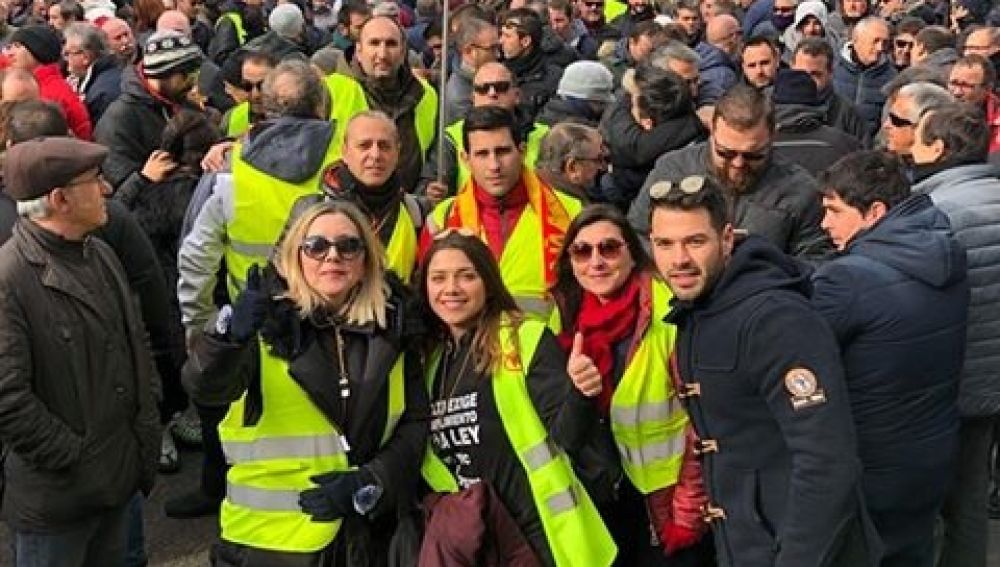 Taxistas de Elche en las movilizaciones de Madrid