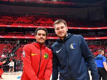 Trae Young y Luka Doncic, antes de un Hawks-Mavericks Trae Young y Luka Doncic, antes de un Hawks-Mavericks