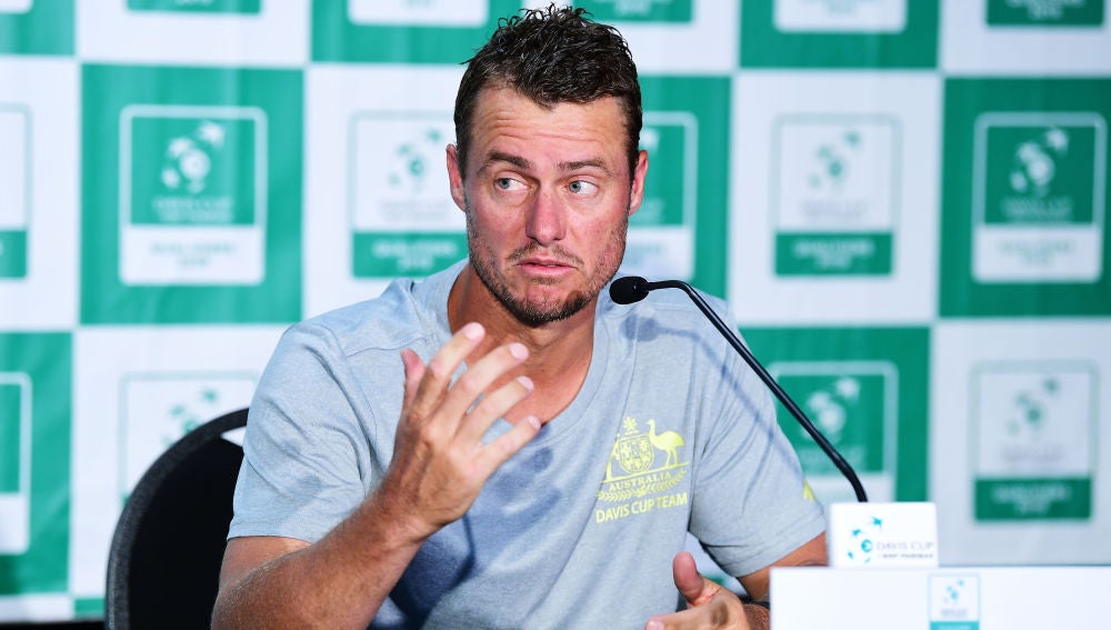 Lleyton Hewitt, en rueda de prensa