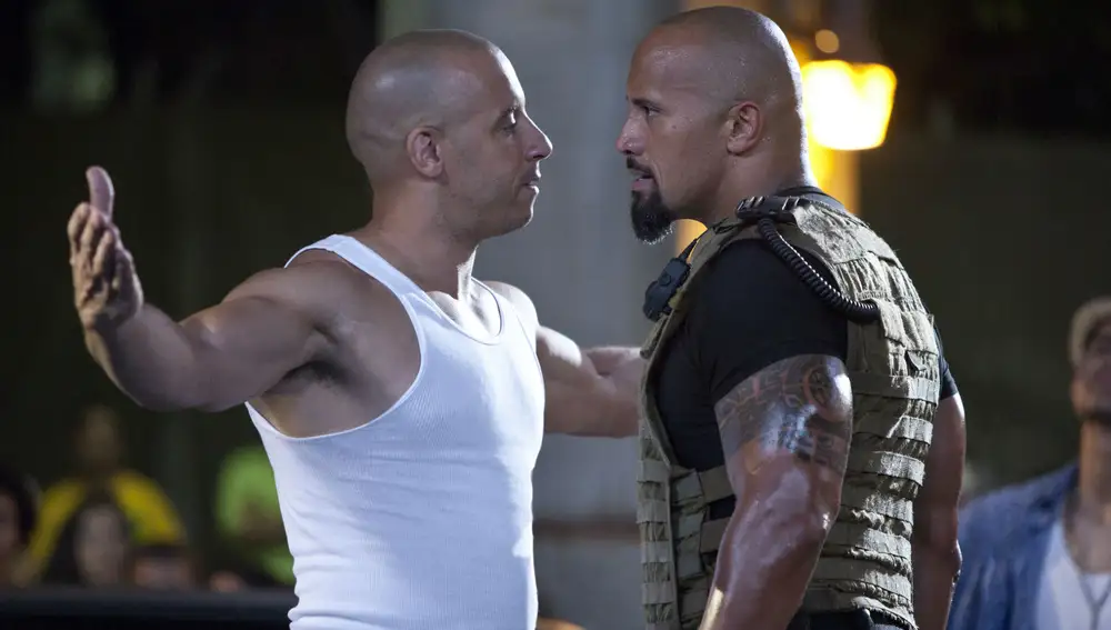 Vin Diesel y Dwayne Johnson en 'Fast and Furious'
