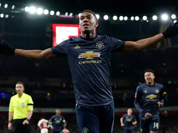 Anthony Martial celebra un gol con el United Anthony Martial celebra un gol con el United
