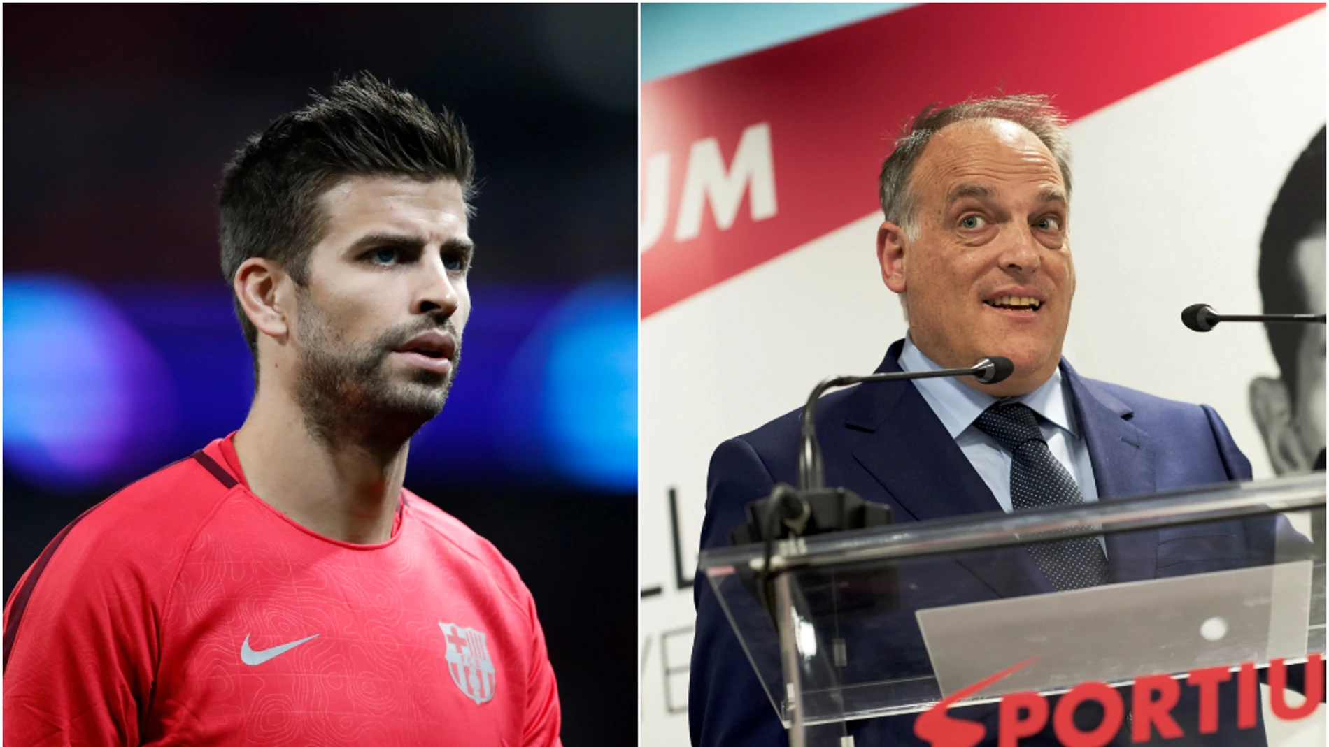 Piqué y Tebas, 'socios' en la nueva Copa Davis Piqué y Tebas, 'socios' en la nueva Copa Davis