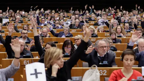 Vista general de la votación celebrada en el pleno del Parlamento Europeo Vista general de la votación celebrada en el pleno del Parlamento Europeo
