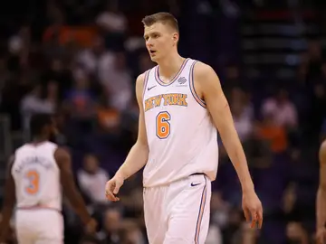 Porzingis, en un partido con los Knicks Porzingis, en un partido con los Knicks