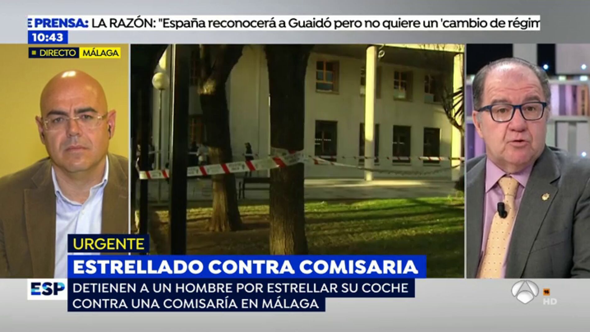 Un hombre de 30 a&ntilde;os con intenciones suicidas empotra su veh&iacute;culo contra la Comisar&iacute;a Provincial de M&aacute;laga