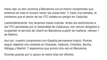 Mensaje Uber Mensaje Uber