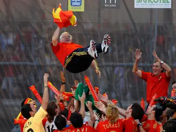 Luis Aragonés, en la celebración por la Eurocopa de 2008 Luis Aragonés, en la celebración por la Eurocopa de 2008