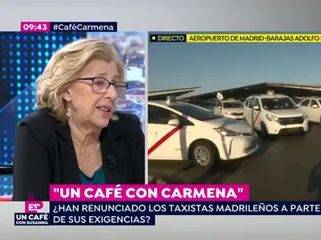 Manuela Carmena: "En Madrid los taxis tienen limitaciones y es lógico que también las tengan los VTC" Manuela Carmena: "En Madrid los taxis tienen limitaciones y es lógico que también las tengan los VTC"