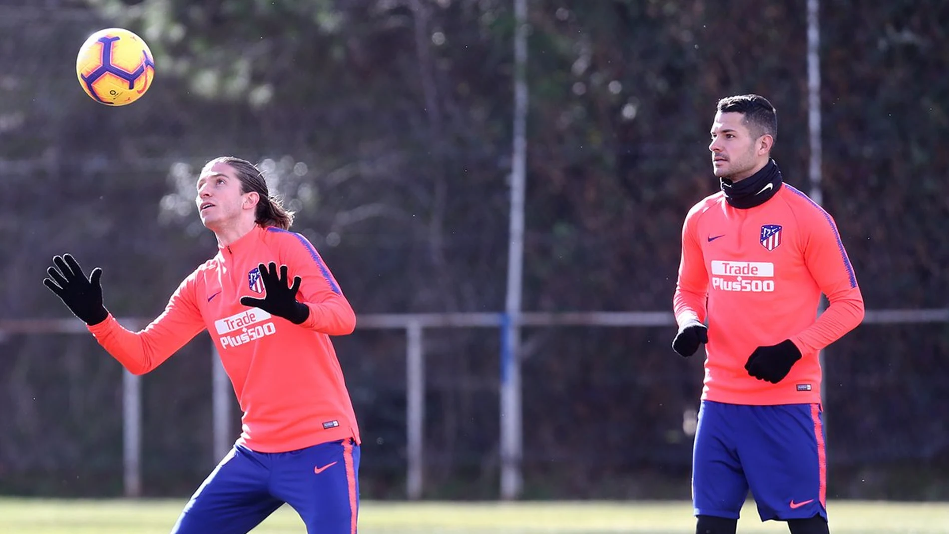 Filipe y Vitolo, en un entrenamiento Filipe y Vitolo, en un entrenamiento
