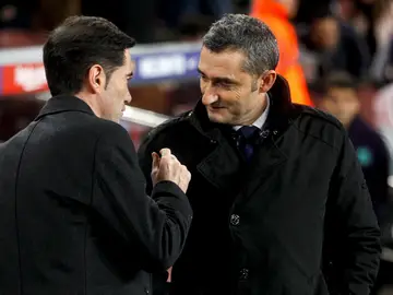 Valverde saluda a Marcelino Valverde saluda a Marcelino