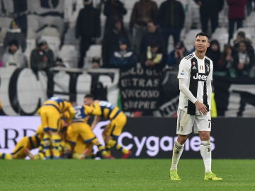 Cristiano, cariacontecido tras un gol del Parma