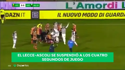 Vaya susto en Italia: se suspende el Lecce - Ascoli por un tremendo golpe que dejó inconsciente a un jugador Vaya susto en Italia: se suspende el Lecce - Ascoli por un tremendo golpe que dejó inconsciente a un jugador