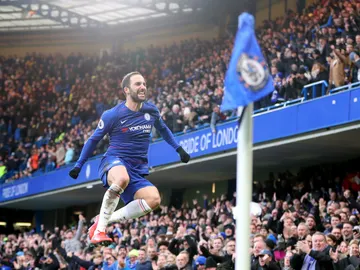 HIguaín celebra un gol con el Chelsea HIguaín celebra un gol con el Chelsea