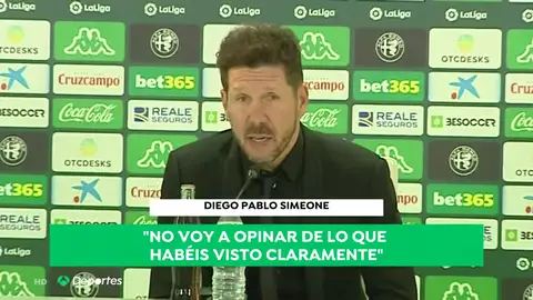 Simeone, sobre el penalti a Morata: "Se ha visto claramente, pero no es justo hablar de eso tras una derrota" Simeone, sobre el penalti a Morata: "Se ha visto claramente, pero no es justo hablar de eso tras una derrota"