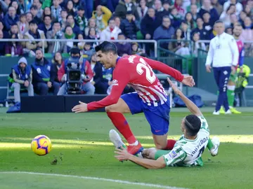 Morata, en la acción del penalti no pitado de Feddal Morata, en la acción del penalti no pitado de Feddal