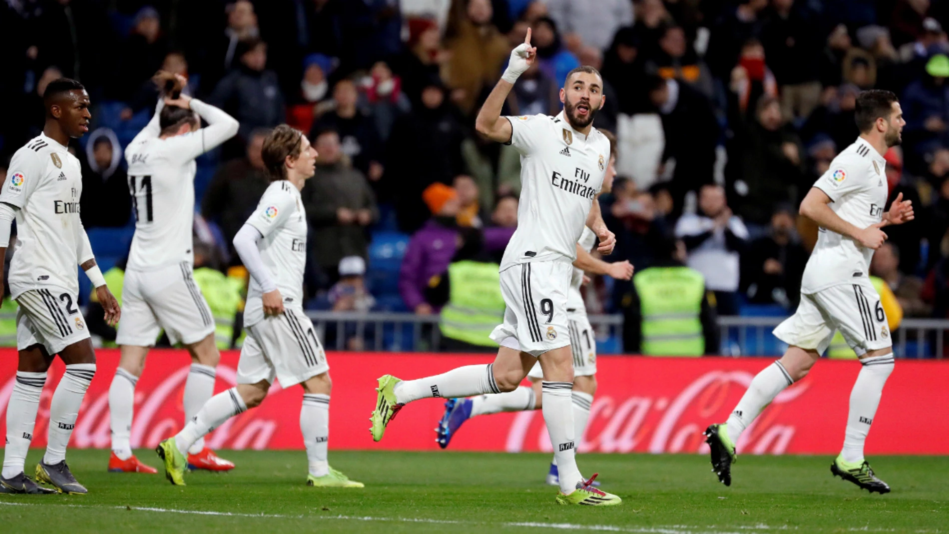 Benzema celebra un gol con el Real Madrid Benzema celebra un gol con el Real Madrid