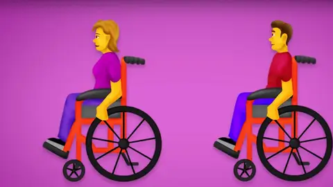 Imagen de uno de los nuevos 'emojis' de personas con discapacidad Imagen de uno de los nuevos 'emojis' de personas con discapacidad