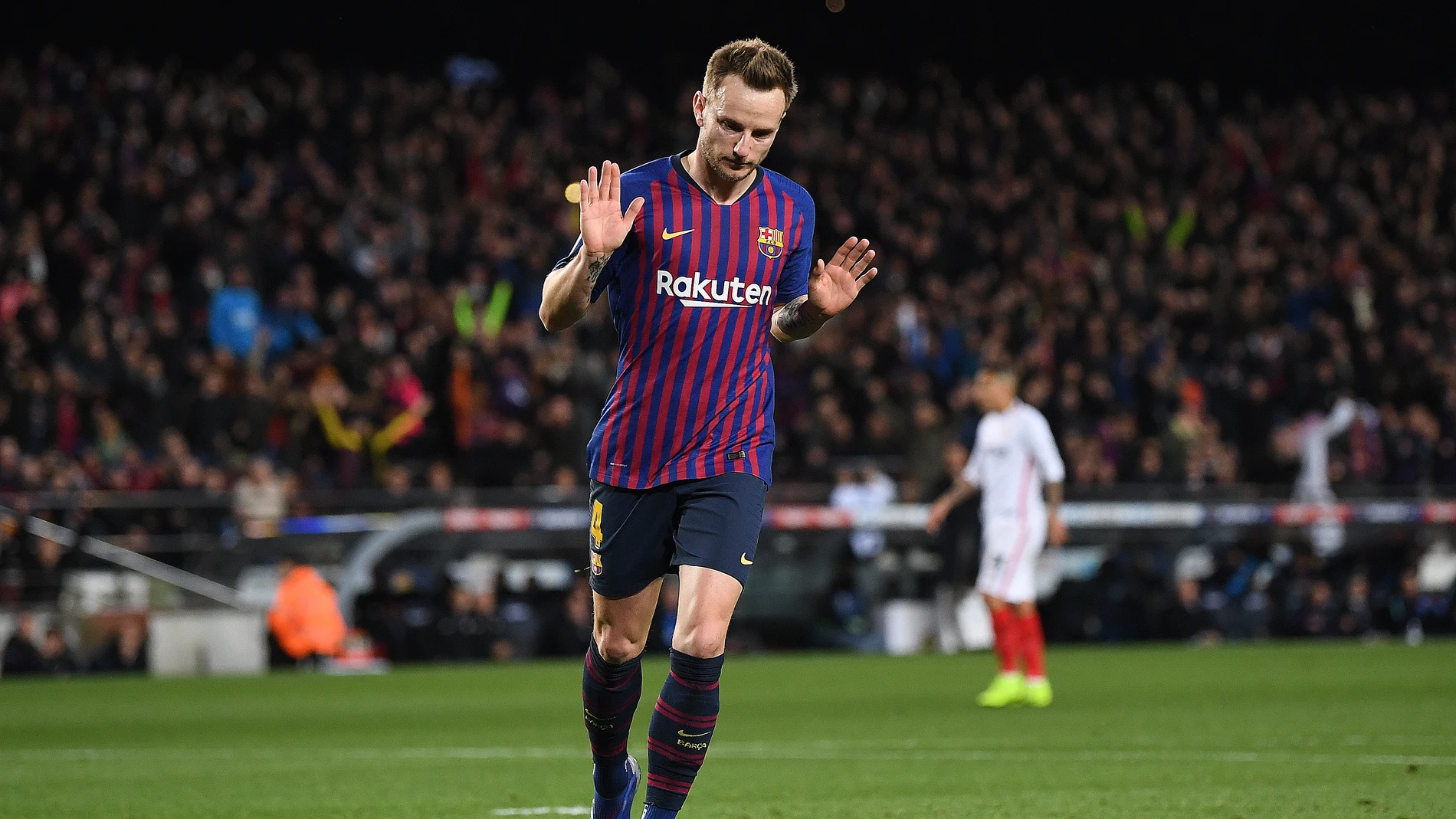 Rakitic, durante un partido con el Barcelona Rakitic, durante un partido con el Barcelona