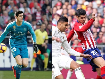 Courtois y Morata, duelo de 'ex' en el derbi