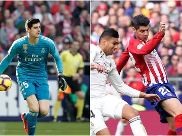 Courtois y Morata, duelo de 'ex' en el derbi Courtois y Morata, duelo de 'ex' en el derbi