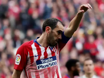Godín, durante el partido contra el Real Madrid Godín, durante el partido contra el Real Madrid