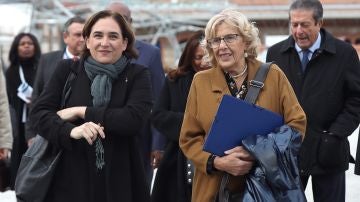 La alcaldesa de Barcelona, Ada Colau y la alcaldesa de Madrid, Manuela Carmena