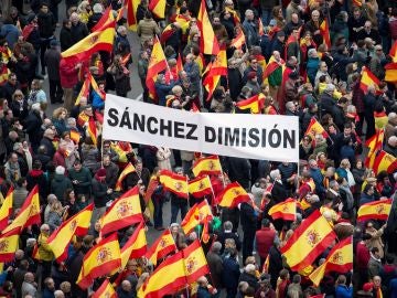 Concentración en la Plaza de Colón convocada por el PP y Ciudadanos