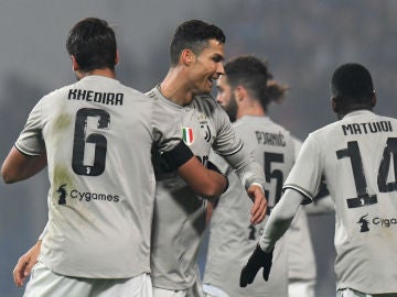 Cristiano celebra un gol de la Juventus
