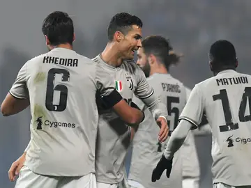 Cristiano celebra un gol de la Juventus Cristiano celebra un gol de la Juventus