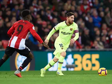Messi, en acción contra el Athletic en San Mamés Messi, en acción contra el Athletic en San Mamés