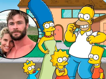 Chris Hemsworth y Elsa Pataky como 'Los Simpson' Chris Hemsworth y Elsa Pataky como 'Los Simpson'