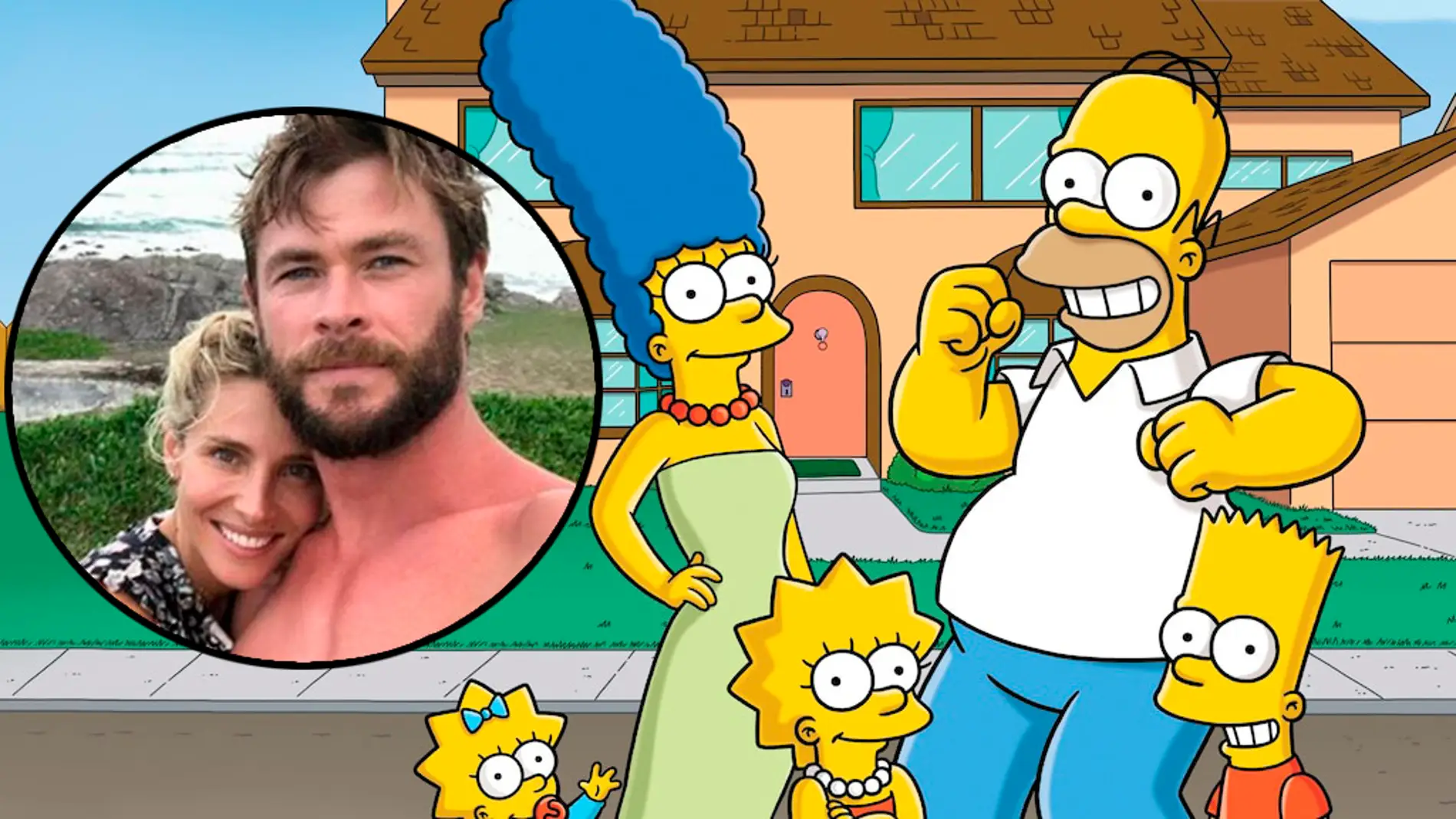 Chris Hemsworth y Elsa Pataky como 'Los Simpson'