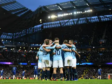 El Manchester City celebra un gol El Manchester City celebra un gol